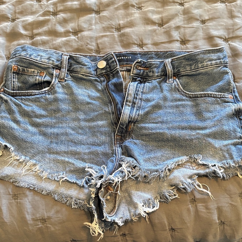 Aeropostale Blue Distressed Jean Shorts